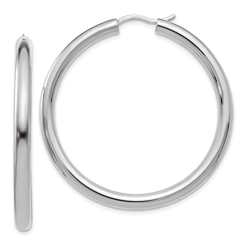 Sterling Silver Rhodium-plated 3.5mm Tube Earrings