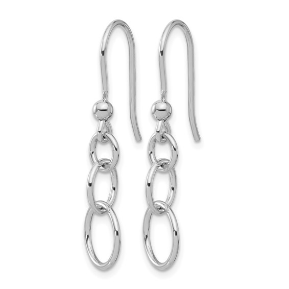 Leslie's Sterling Silver Rh-plated Polished Graduated Circle Dangle Earring