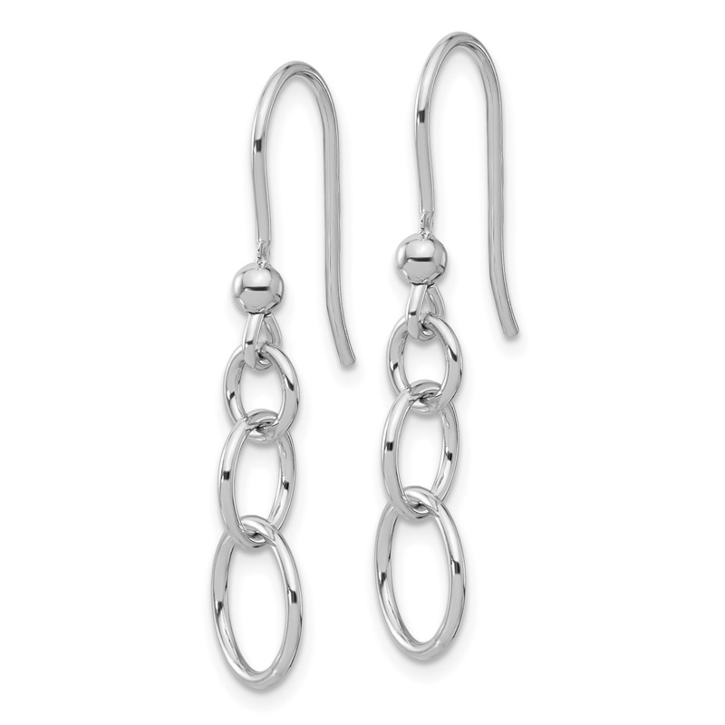 Sterling Silver Rh-plated Polished Graduated Circle Dangle Earring