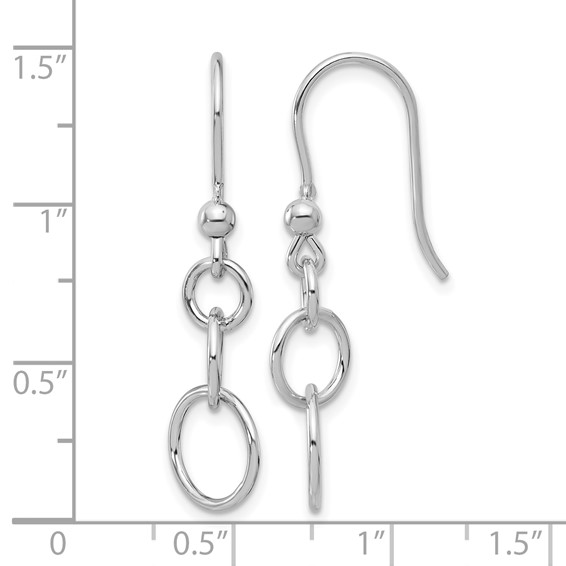 Leslie's Sterling Silver Rh-plated Polished Graduated Circle Dangle Earring