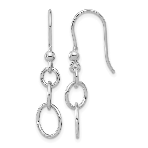 Leslie's Sterling Silver Rh-plated Polished Graduated Circle Dangle Earring