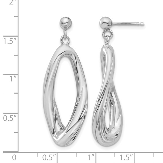 Leslie's Sterling Silver Rhodium-plated Polished Dangle Post Earrings