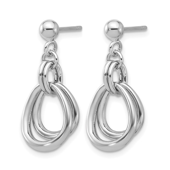 Leslie's Sterling Silver Rhodium-plated Polished Post Dangle Earrings