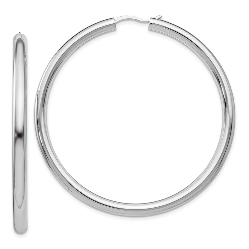 Sterling Silver Rhodium-plated 3.5mm Tube Earrings