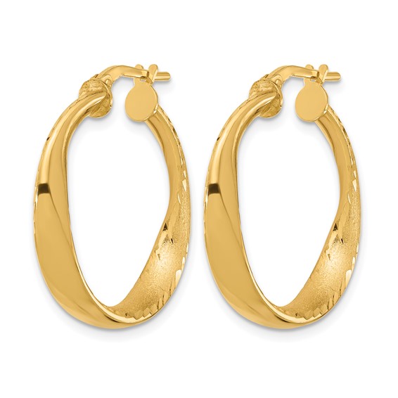 Leslie's Sterling Silver Gold-plated Polished Hoop Earrings