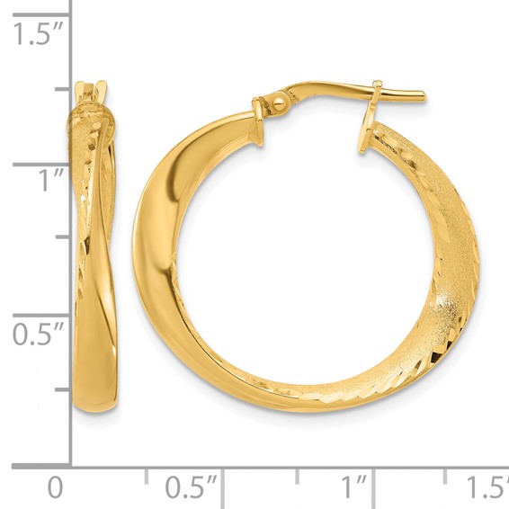 Leslie's Sterling Silver Gold-plated Polished Hoop Earrings