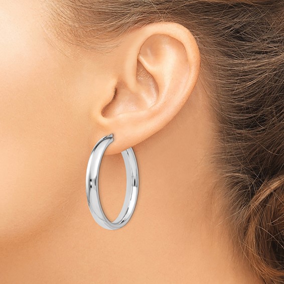 Leslie's Sterling Silver Polished 5.00mm Round Hoop Earrings