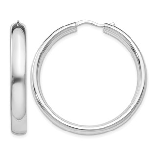 Leslie's Sterling Silver Polished 5.00mm Round Hoop Earrings