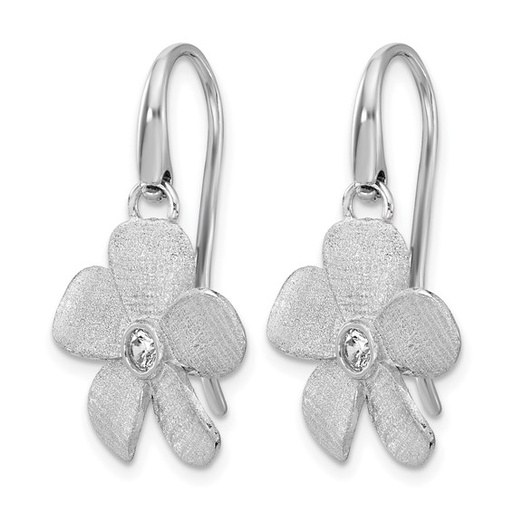 Leslie's SS RH-plat Radiant Essence Pol/Scratch CZ Flower Earrings