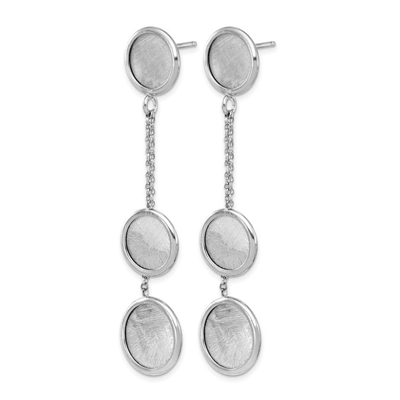 Leslie's Sterling Silver Rh-plated Radiant Essence Polished/Scratch Earring
