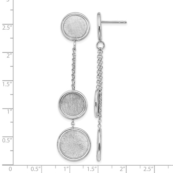 Leslie's Sterling Silver Rh-plated Radiant Essence Polished/Scratch Earring