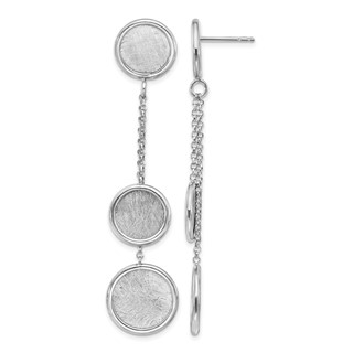 Leslie's Sterling Silver Rh-plated Radiant Essence Polished/Scratch Earring