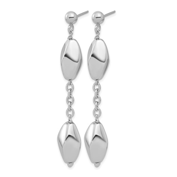 Leslie's Sterling Silver Rhodium-plated Polished Post Dangle Earrings