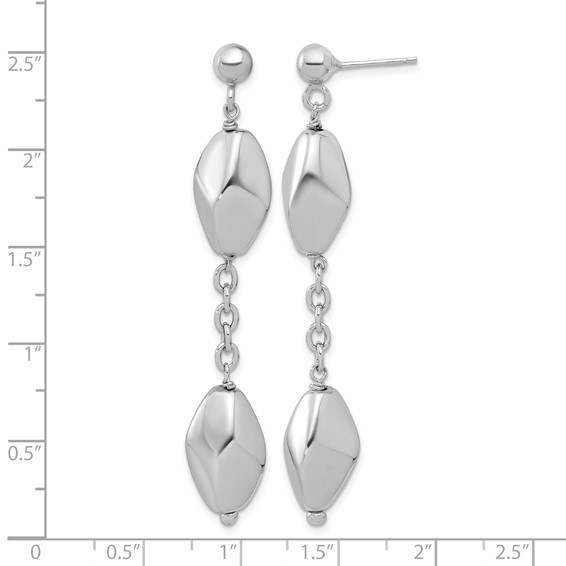 Leslie's Sterling Silver Rhodium-plated Polished Post Dangle Earrings