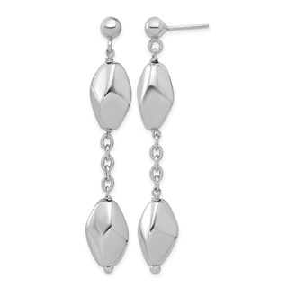 Leslie's Sterling Silver Rhodium-plated Polished Post Dangle Earrings
