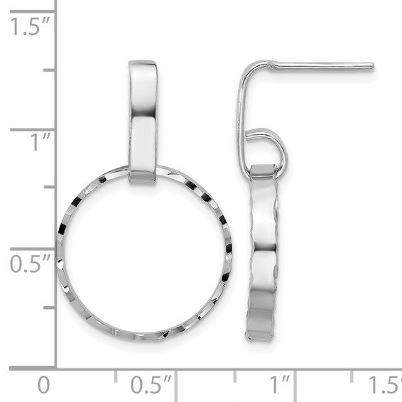 Leslie's Sterling Silver Rhodium-plated D/C Circles Post Dangle Earrings