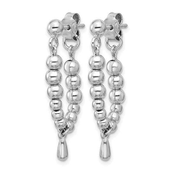 Leslie's Sterling Silver RH-plated Ball Dangle Post Earrings
