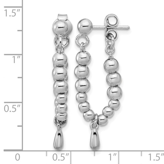 Leslie's Sterling Silver RH-plated Ball Dangle Post Earrings