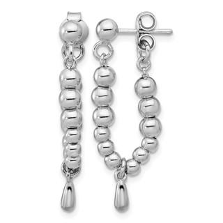 Leslie's Sterling Silver RH-plated Ball Dangle Post Earrings