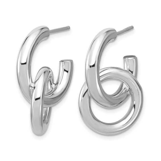 Leslie's Sterling Silver RH-plated Polished Circle Drop Post Earrings