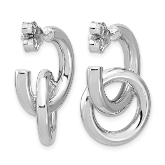 Leslie's Sterling Silver RH-plated Polished Circle Drop Post Earrings