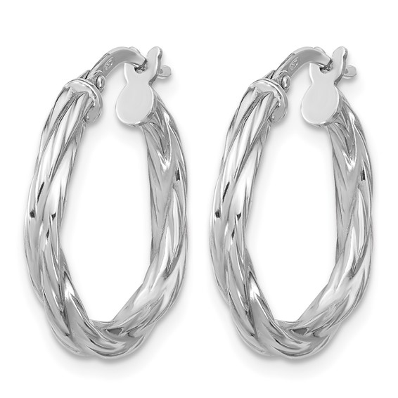 Leslie's Sterling Silver Polished and Twisted Hoop Earrings