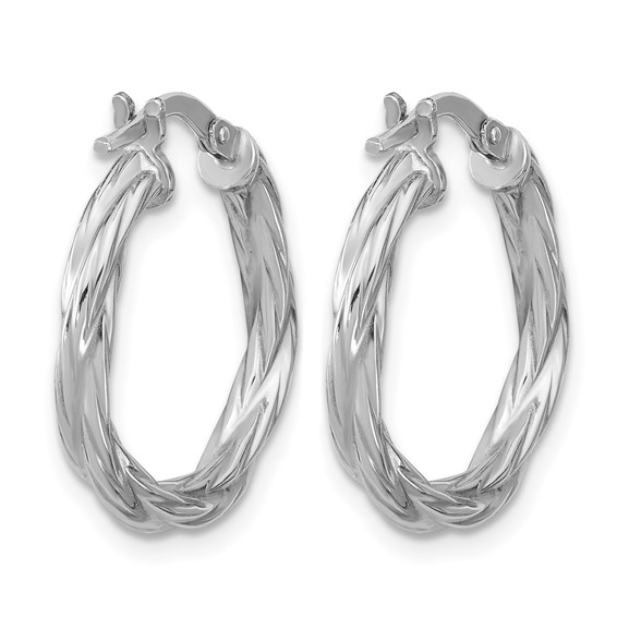 Leslie's Sterling Silver Polished and Twisted Hoop Earrings