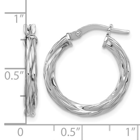 Leslie's Sterling Silver Polished and Twisted Hoop Earrings