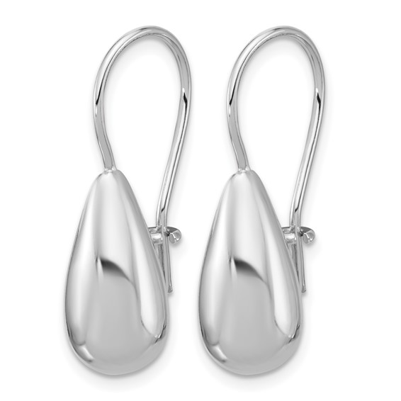 Leslie's' Sterling Silver RH-plated Polish Teardrop Dangle Earrings