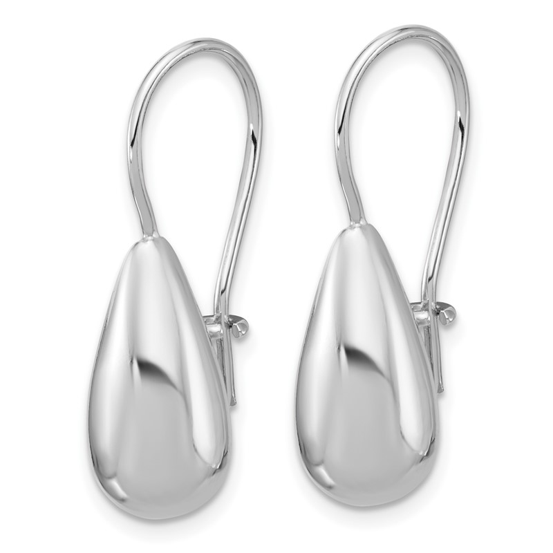 Leslie's' Sterling Silver RH-plated Polish Teardrop Dangle Earrings