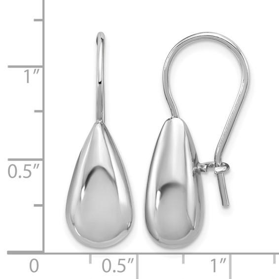 Leslie's' Sterling Silver RH-plated Polish Teardrop Dangle Earrings