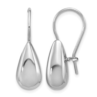 Leslie's' Sterling Silver RH-plated Polish Teardrop Dangle Earrings