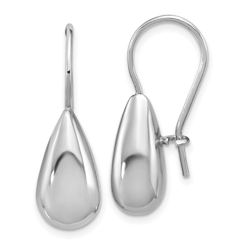 Leslie's' Sterling Silver RH-plated Polish Teardrop Dangle Earrings