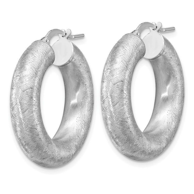 Sterling Silver RH-plated Radiant Essence Hoop Earrings
