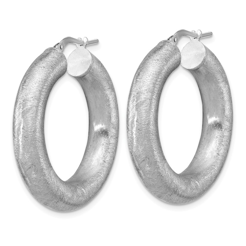 Sterling Silver RH-plated Radiant Essence Hoop Earrings