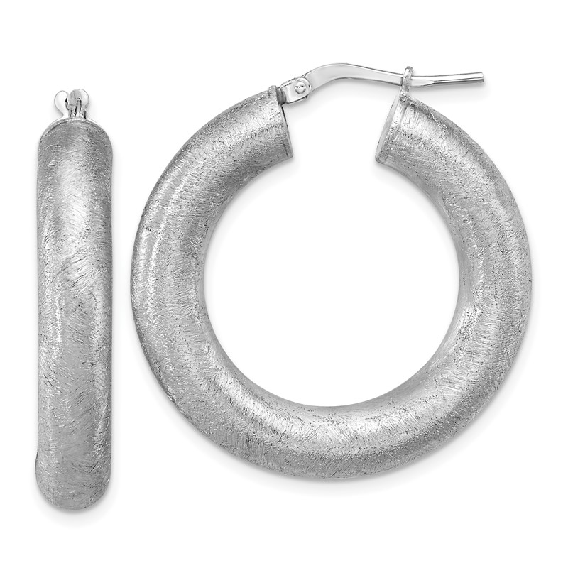 Sterling Silver RH-plated Radiant Essence Hoop Earrings
