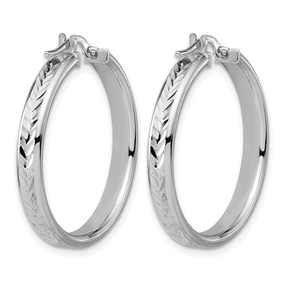 Leslie's Sterling Silver Polished and Diamond-cut Hoop Earrings