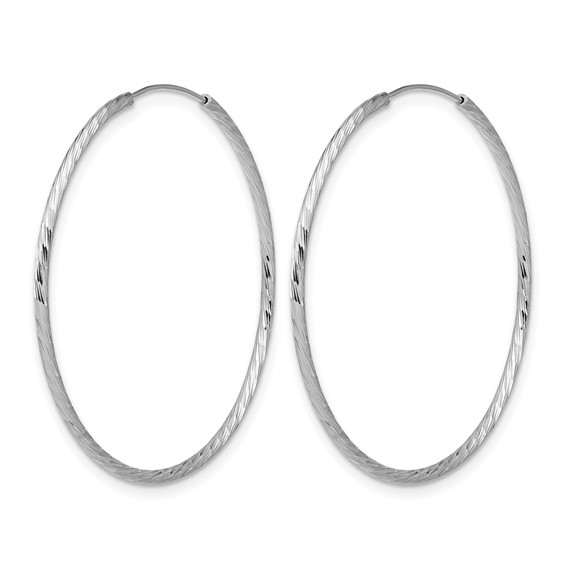 Leslie's Sterling Silver Polished and Diamond-cut Endless Hoop Earrings