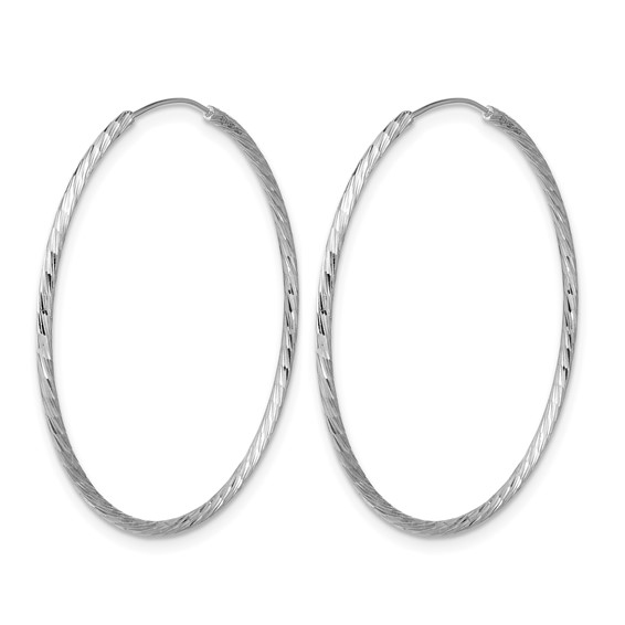 Leslie's Sterling Silver Polished and Diamond-cut Endless Hoop Earrings
