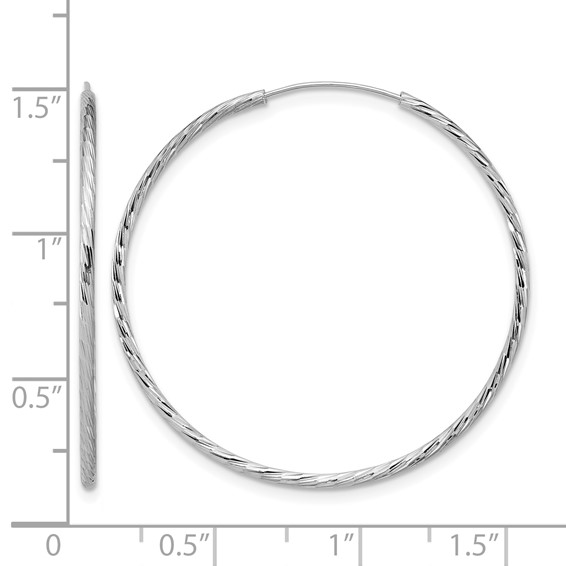 Leslie's Sterling Silver Polished and Diamond-cut Endless Hoop Earrings