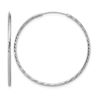 Leslie's Sterling Silver Polished and Diamond-cut Endless Hoop Earrings