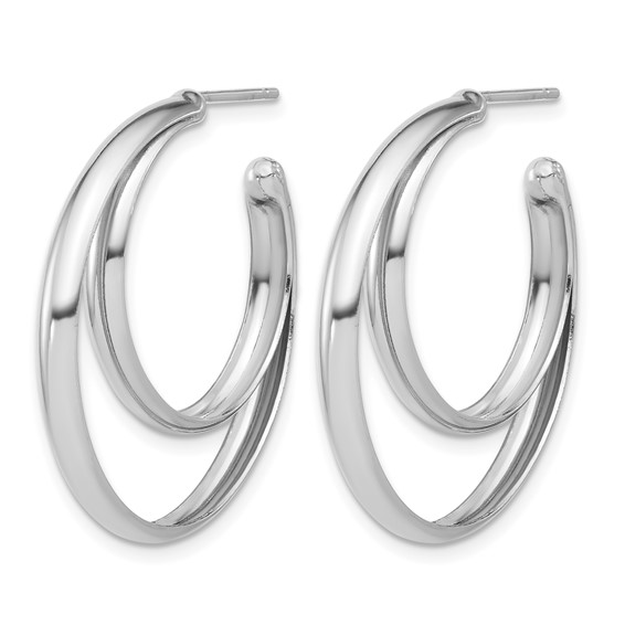 Leslie's Sterling Silver Polished J-Hoop Earrings