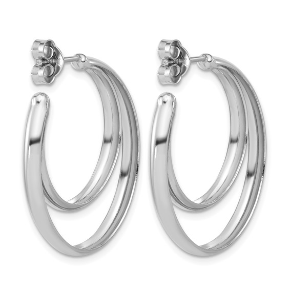Leslie's Sterling Silver Polished J-Hoop Earrings