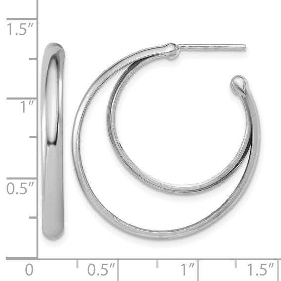 Leslie's Sterling Silver Polished J-Hoop Earrings