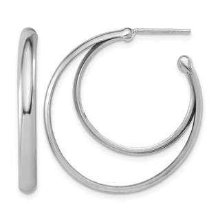 Leslie's Sterling Silver Polished J-Hoop Earrings