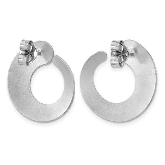 Leslie's SS RH-plt Radiant Essence Textured Tapered Circle Post Earrings