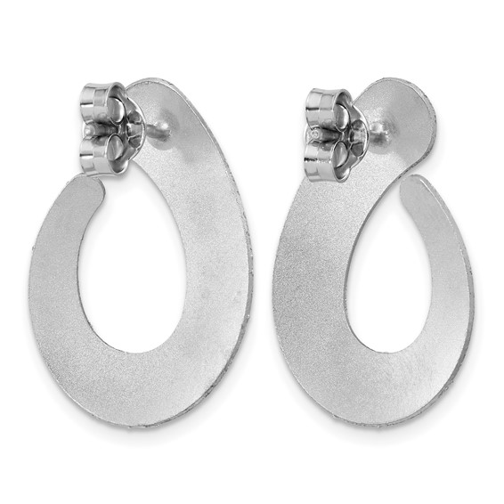 Leslie's SS RH-plated Radiant Essence Textured Teardrop Post Earrings