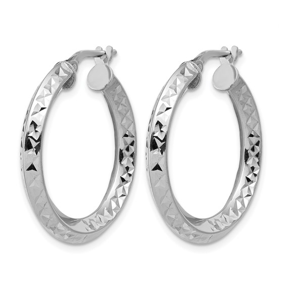 Leslie's Sterling Silver Polished and Diamond-cut Hoop Earrings
