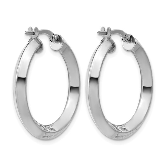 Leslie's Sterling Silver Polished and Diamond-cut Hoop Earrings