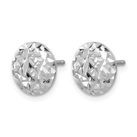 Leslie's Sterling Silver RH-plated Polished and Diamond-cut Post Earrings
